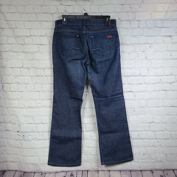 7 For All Mankind Jagger Dark Blue Jeans 7FAM Women's 29 Stretch Slim Fit Boot - Picture 7 of 13